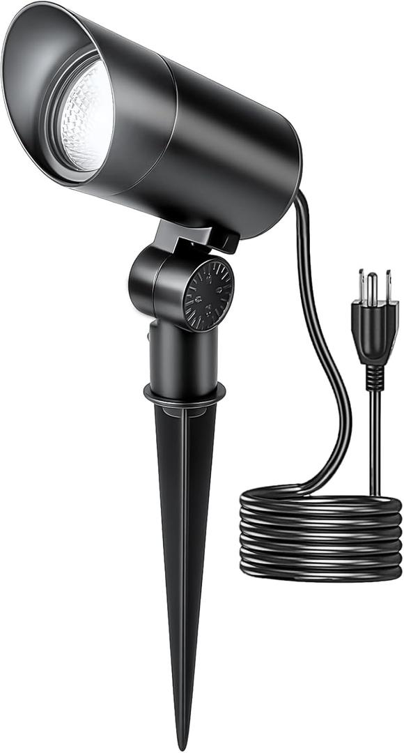 HIBOITEC 1 Pack 30W Outdoor LED Spotlight 120V 3000LM 5000K Spot Lights Waterproof Landscape Lighting for Flag Pole Tree Statue, 5.9 FT Cord with Plug (Daylight White)