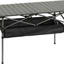 Outdoor Folding Table, 7.93LBS Ultralight Camping Table with Built-in Storage & Carry Bag, 225LBS Heavy Duty Aluminum Tabletop Carbon Steel Frame for Camping, Picnic, Beach, BBQ, 47.24"L x 21.65"W x 25.2"H