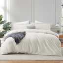Hearth & Harbor Off White Duvet Cover Full Size - 3 Piece Bedding Set, Soft Double Brushed Comforter Cover Set with Button Closure, 1 Full Duvet Cover 80x90 inches and 2 Pillow Shams