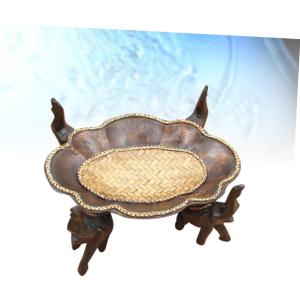 FUNOMOCYA Elegant Dessert Plate Elephant Stand Wooden Candy Plate for Fruit Snack