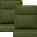 Outdoor High Back Chair Cushion, 2 Pack 44x21 inches Patio Chair Cushions Water Repellent Rocking Cushions Indoor Furniture Seat Pad, Deep Forest Green