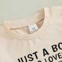 Baby Boy Cute Letter Short Sleeve Shirt Top Elastic Waist Shorts Toddler Summer Outfits (Green Just A Boy Who Loves Tractors, 12-18 Months)