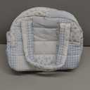 Quilted Lunch Box for Women, Lightweight Insulated Lunch Bag, Cute Patchwork Lunch Tote for Work, Gym, Picnic,Travel, Office (Green Blue Pin, M)