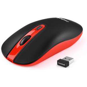 Leadsail Rechargeable Wireless Slim Cordless Mouse, 2.4G Portable Less Noise Optical Mouse with 5 Adjustable DPI Levels for Laptop, Desktop, MacBook