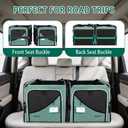 Petskd 2 in 1 Double Cat Car Travel Carrier with Litter Box, Green, 38"Lx17"Wx18"H
