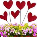 Pickmesh 6 Pcs 12" H Valentine's Day Metal Yard Sign Vintage Heart Valentine Metal Yard Stakes Barn Garden Stake for Planter Pot Walkway Pathway Outdoor Decor Lawn Decoration