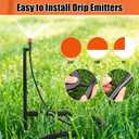 Geelin 25 Pcs 180 Degree Irrigation Sprinkler Heads with 12" Stake Drip Emitters Micro Spray with 1/4" Irrigation Tubing on Riser Stake Micro Spray Sprinkler Assembly for Garden Watering System