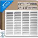 Fits 22x16 Duct Opening | Steel Return Air Grille by Handua | Vent Cover Grill for Sidewall and Ceiling | White | HVAC Cold Air Intake Grille