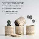 Gepege 4 Inch Small Indoor Succulent Ceramic Planter Pot with Drainage Holes and Saucers for Plants, Birthday for Women Mom (White)