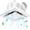 FASDUNT 120 CFM Bathroom Exhaust Fan with Light, 1.0 Sones Ultra Quiet Ceiling Ventilation Fan with 5000K Daylight LED, No Attic Access Needed, Perfect for Bathroom Remodel