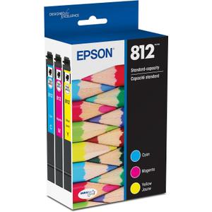 EPSON 812 DURABrite Ultra Ink Standard Capacity Color Combo Pack (T812520-S) Works with WorkForce Pro WF-7310 ,7820, 7840, EC-C7000