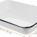 Enamel Baking Tray 13.8X9.6 Inch Multifunctional Non-Stick Oven Pan for Baking Cooking Food Storage Heat-Resistant Kitchen Tray
