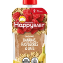 HappyBaby Puree Bananas, Raspberries & Oats Pack of 8, 4 oz BB Date: 03/23/27