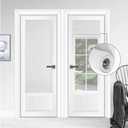 WdFour Triple Layers, UV Protect, 100% Light Block, Multi-use, Easy Installed Door Curtains, Adjustable Roller Shade, Window Blind, for Office, Wards and Home(30" Wx80 H, Greyish White, Pack of 1)