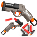 YUCCKYOU Shell ejecting Pistol Soft Bullet Toy Gun Cheap Cool Stuff Realistic Look Real Hand Guns Stress Shot Dart Fake Shooting Game for Adult Under 10 Dollar Gifts for Age 14 Years Old (Gray)