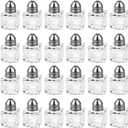Juvale Set of 24 Mini Salt and Pepper Shakers (Glass and Stainless Steel, 0.5 oz)
