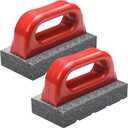 Wenqik 2 Pcs Rub Brick with Handle Concrete 20 Grit Masonry Tools Smoothing Cleaning Removing Marks Tool (Red)