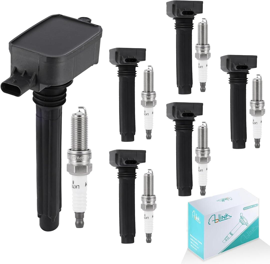 UF807 Ignition Coil Pack Set of 6 & 93175 Spark Plugs (3.6L V6 Only) For Chrysler Pacifica Voyager for Dodge Durango Jeep Gladiator Grand Cherokee Wrangler Ram 1500 68223569AB 0221504032 LKR7DIX-11S
