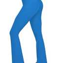 Sunzel Sunzfly Invisible Butt Scrunch Flare Leggings for Women, Mini Flared Yoga Pants with Tummy Control and High Waist 32" Classic Blue Small