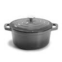 Casserole Cast Iron Casserole Dish, Enameled Cast Iron Matt Oven Pan with Lid, Oven for Preparing Low and Slow Cooking Meals Cast Iron Casserole (Gray) Сast Iron Cauldron, 7Qt, Gloss Gray