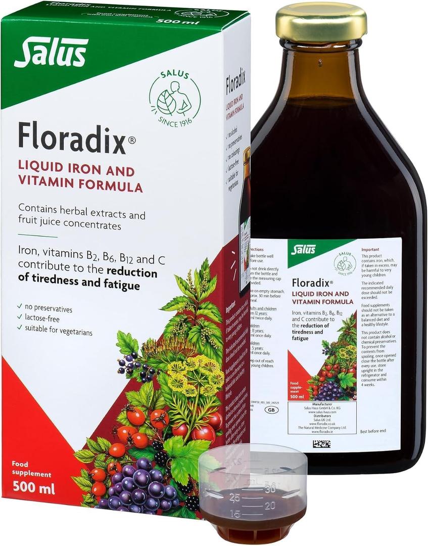 SALUS Floradix Liquid Iron Formula 500 Milliliter (EXP 03/05/27)