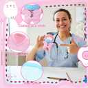 17cm Doll Clothes Doctor Nurse Scrubs Outfit Set for 17cm Dolls with Mini Mask Stethoscope Cute Nurse Uniform with Accessories Gift for DIY Dress-up Lovers & Collectors(Pink)