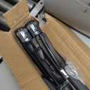 munirater Universal 43.3 inch Black Roof Rack Cross Bar Top Luggage Aluminum Carrier Adjustable Window Frame 2Pcs