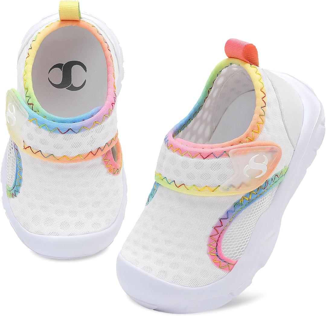 Toddler Water Shoes Quick-Dry Girl Boy Beach Pool Swim Shoes Kids Breathable Barefoot Sandals Baby Lightweight Indoor Outdoor Walking Shoes (White)