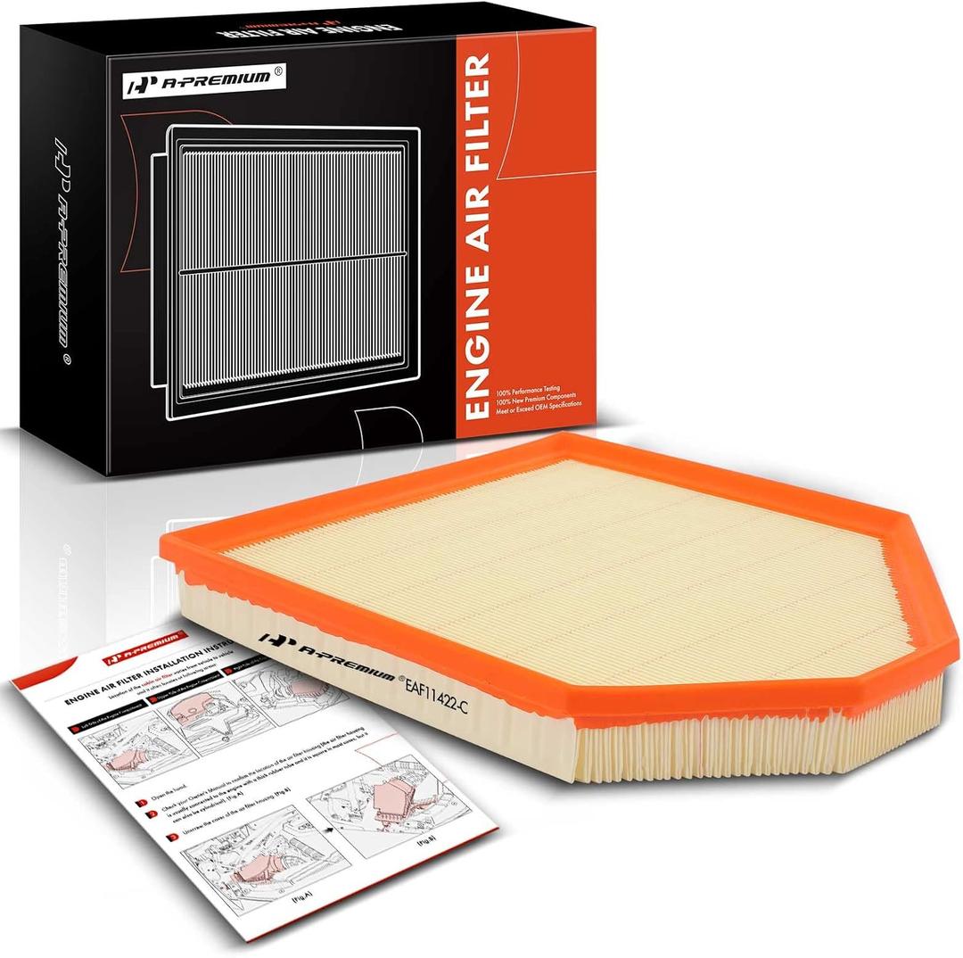 A-Premium Engine Air Filter Compatible with BMW F25 F26 Series X3 2011-2017, X4 2015-2018, 2.0L 3.0L, Flexible Panel, Replace# 13717601868