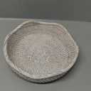 Handmwoven White Washed Rattan Round Fruit Basket Food Storage Bowls,Boho Home Dcor Display Tray for Coffee Table,Ottoman,Dining Room, 8.7"DX2.8"