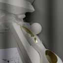 Bofea-Lunar Lamp Modern Standing Lamps for Living Rooms & Offices,Great Living Room Dcor,White Gold Tall Light with 3D Printing Frosted Moon Globe Shade, Mid Century Floor Light for Bedroom Reading