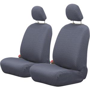 ele ELEOPTION 2 Sets Car Front Seat Covers with Storage Pocket Breathable Universal Automotive Seat Cushion Carseat Covers Protector for Truck, Van and SUV Grey ele ELEOPTION 2 Sets Car Front Seat Covers with Storage Pocket Breathable Universal Automotive Seat Cushion Carseat Covers Protector for Truck, Van and SUV Grey