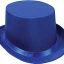 Satin Sleek Top Hat (blue) Party Accessory (1 count)