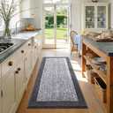 Long 2x4 Ft (48''x24'') Runner Rug for Bathroom,Non Slip Washable Large Kitchen Rugs Bath Rugs, Soft Absorbent Quick Dry Bath Mats for Shower, Hallway,Laundry, Tub(Grey)