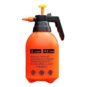 Garden Pump Sprayer 0.5Gallon/68oz Hand-held Lawn Pressure Spray Bottle (Orange)