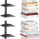 Invisible Floating Bookshelf for Wall Mounted, 2 Pack Black Spine Book Tower, 6 Tier Vertical Book Organizers, Heavy Duty Floating Book Shelves  No Assembly Required, for Office, Bedroom, Kids Room