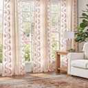 jinchan Belrose Linen Curtains for Bedroom Floral Curtains 63 Inch Length Linen Blend Burgundy Red Embroidered Drapes Farmhouse Flower Patterned Drapes for Living Room Window Treatments Set 2 Panels