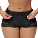 SHAPSHE Tummy Control Shapewear Shorts Fajas Colombianas Moldeadoras Compression Underwear Flat Tummy Butt Lifter Panties (Small, Black)