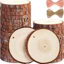 5ARTH Natural Wood Slices - 30 Pcs 3.5-4 Inches Craft Unfinished Wood kit Predrilled with Hole Wooden Circles for Arts Wood Slices Christmas Ornaments DIY Crafts