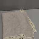 Linen Tablecloth with Tassels, Farmhouse Style Beige Tablecloth, Water Resistant Burlap Tablecloths for Rectangle Table, 60x84 Inch Natural