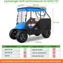 10L0L Golf Cart Deluxe Driving Enclosure 2 Passenger Fits EZGO TXT & RXV Golf Cart Only, Heavy Duty 600D Waterproof Portable Drivable Golf Cart Storage Cover Enclosure