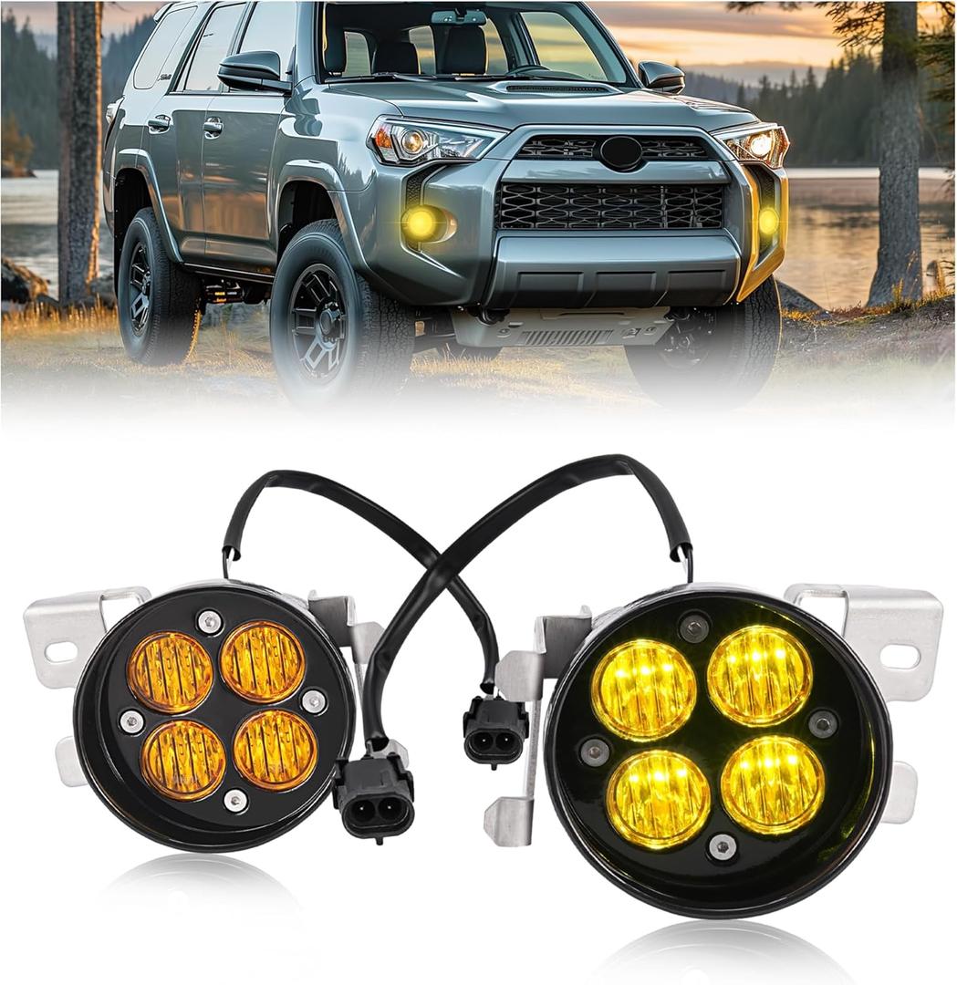 HECASA LED Fog Lights Pair Compatible with 2012-2023 Toyota Tacoma & 10-22 4Runner & 14-22 Tundra Fog Lamps (Left&Right)