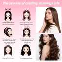 2 x heatless curls overnight hair curlers to sleep in Silk Curl Rod Headband for Long Hair Foam Curly Ribbon Styling Tool (Pink，Satin)