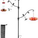 Yosager Deck Pole Bird Feeding Station Kit, Porch Multi Hook Bird Feeder Hanging Kit with Two Adjustable Branches, Attracting Wild Birds, Planter Hanger