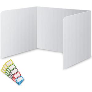 22 Pack Classroom Privacy Shields for Student Desks - Easy to Clean Plastic Sneeze Guard Folder Desk Divider Study Carrel - Classroom Materials for School Teachers - Includes Extra Labels