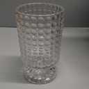 6 Pcs (H:7" W:4") Embossed Flower Vase Pedestal Glass Vase Big Base Thickened Crystal Vintage Vases for Valentines Day Wedding Home Decor Table Centerpiece House Warming Gifts(Clear)