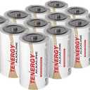 Tenergy 1.5V D Alkaline LR20 Battery, High Performance D Non-Rechargeable Batteries for Clocks, Remotes, Toys & Electronic Devices, Replacement D Cell Batteries, 12 Pack