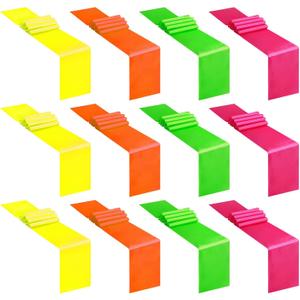 12 Pcs Neon Glow Bright Color Satin Silk Table Runners, Neon Glow Party Chair Sashes for Neon Birthday Banquet Wedding Party Decoration, 12 x 108 Inch