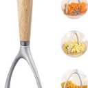 Brigii Potato Masher with Wooden Handle, Manual Potato Press for Kitchen Tool, Aluminum Alloy Potato Ricer For Fluffy Mashed Potato