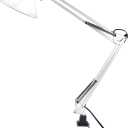 Bostitch Office VLF100-WHT Swing Arm Desk Lamp with Clamp Mount, 36" Reach with Multi-Joint Adjustment, Includes Replaceable LED Bulb (VLF), White